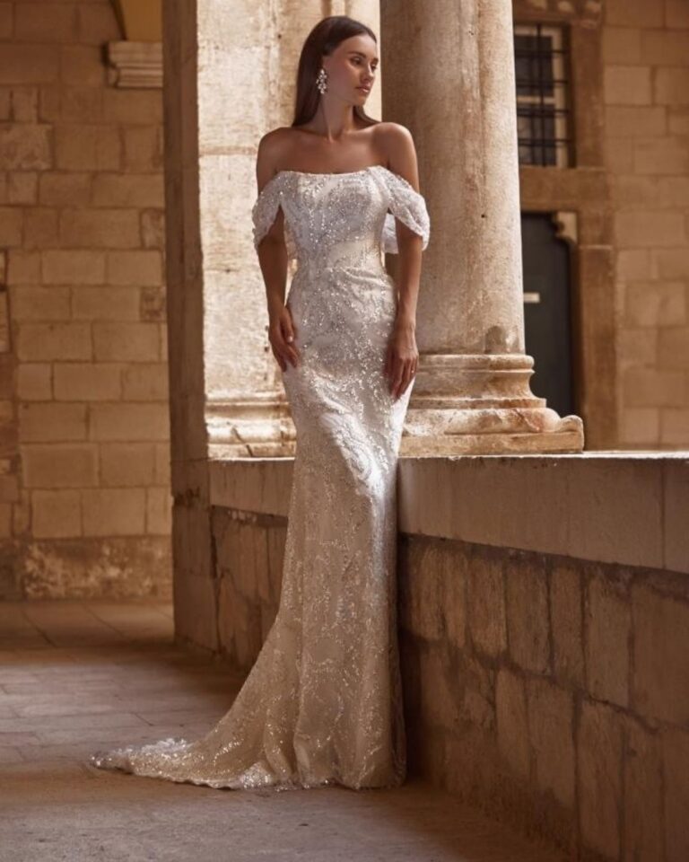 Strapless weddingdress glitter
