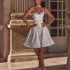 Νυφικό transformer Miranda 2 σε 1 με αποσπώμενη σατέν φούστα και κορσέ Catwalkbrides
